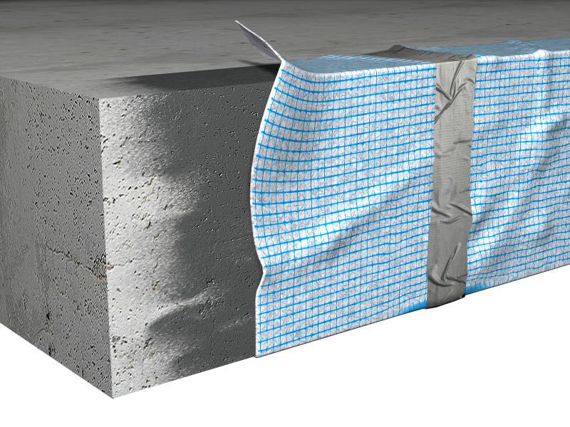 Fijado con adhesivo cementoso sobre la estructura desencofrada
